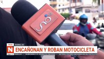 ENCAÑONARON Y ROBARON MOTOCICLETA