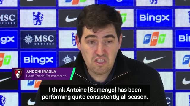 Iraola not '100 per cent' sure if Semenyo will play again for Bournemouth