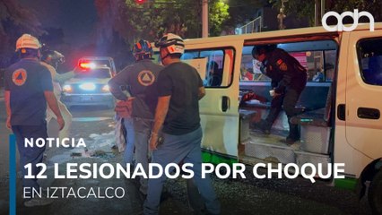 Fuerte accidente entre transporte público y auto particular deja 12 heridos en Iztacalco