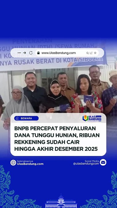 BNPB Tancap Gas Salurkan Dana Tunggu Hunian Rp8,7 Miliar Warga Terdampak Bencana