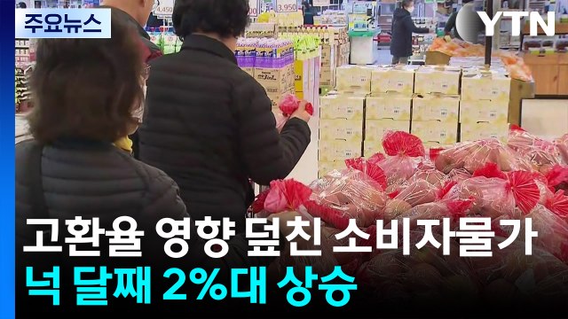 고환율 영향 덮친 소비자물가...넉 달째 2%대 상승 / YTN