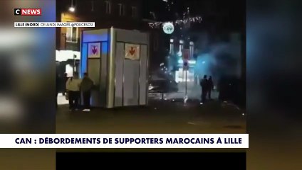 Les images des incidents à Lille après la victoire de l'équipe du Maroc face à la Zambie : Des "supporters" ont attaqué les forces de l'ordre