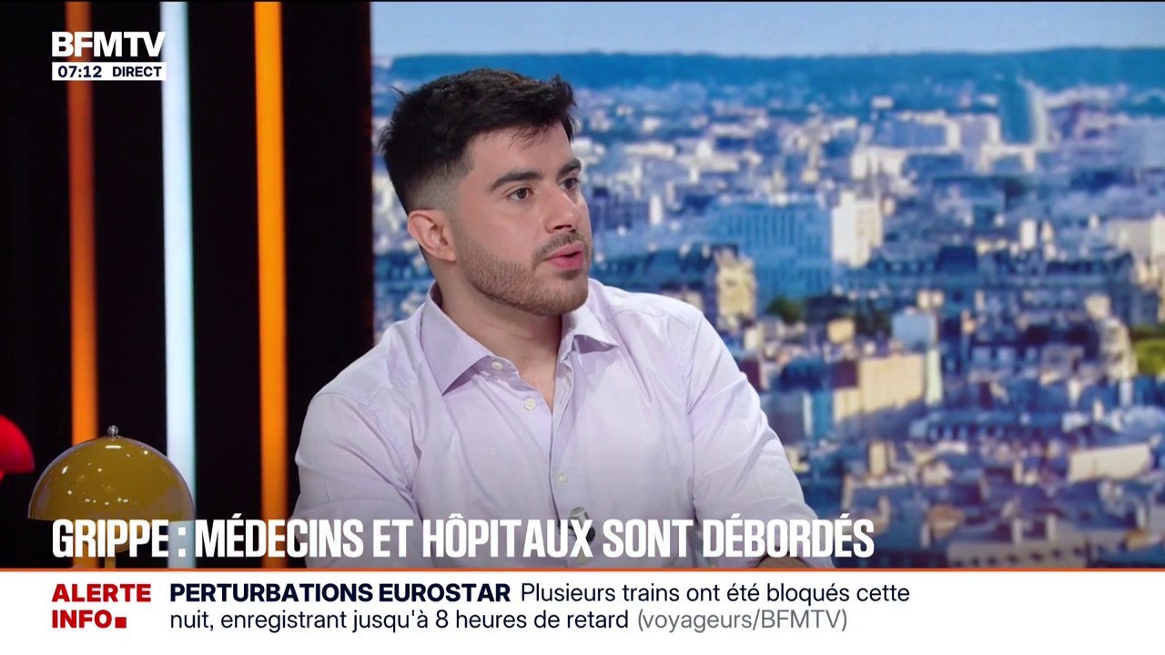 "On a des patients de 90 ans qui passent soixante heures dans des brancards": Aurel Guedj, médecin urgentiste, dénonce le manque de places d'hospitalisation face à l'épidémie de grippe
