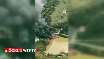 Sera Gölü'ndeki restoranda çıkan yangın söndürüldü