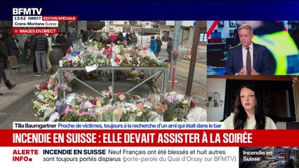 Incendie en Suisse: "Ils étaient dans le fumoir, c'est l'endroit le plus loin" de la sortie, explique Tilia, à la recherche d'un ami qui était dans le bar
