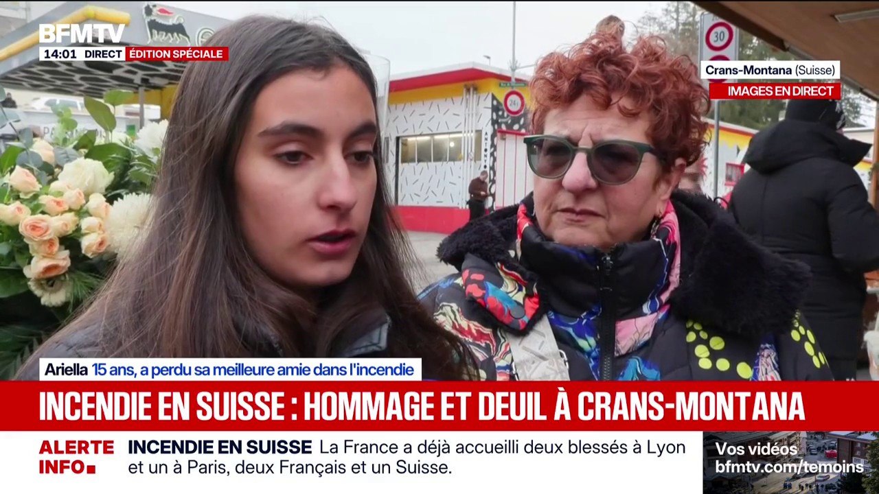 "J'ai mis une bougie pour elle": le témoignage bouleversant d'Ariella, 15 ans, qui a perdu sa meilleure amie dans l'incendie à Crans-Montana