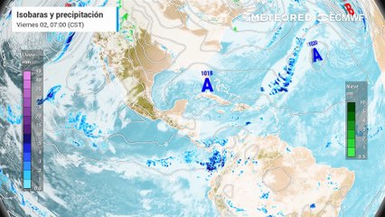 Viernes 2 de enero del 2026 con lluvias aisladas, ambiente frío con heladas y vientos moderados en México