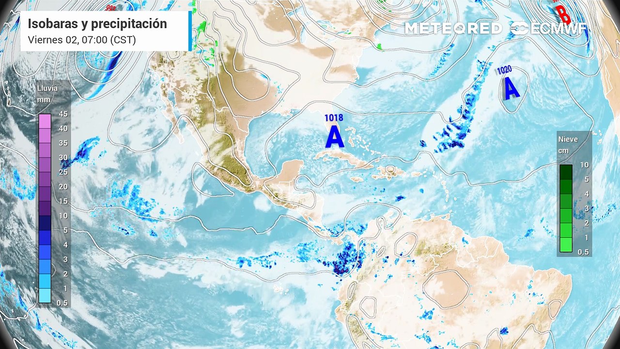Viernes 2 de enero del 2026 con lluvias aisladas, ambiente frío con heladas y vientos moderados en México