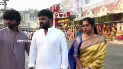 The Raja Saab Director Maruthi With Wife Visuals @ Tirumala