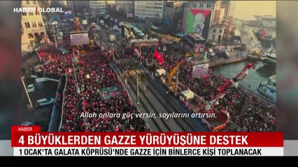 4 büyüklerden Gazze yürüyüşüne destek: 1 Ocak'ta Galata Köprüsü'nde Gazze için binlerce kişi toplanacak