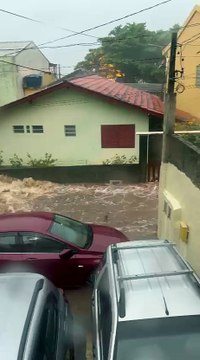 VÍDEO: Água invade e casas ficam debaixo d'agua após fortes chuvas em Florianópolis