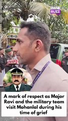 Malayalam superstar Mohanlal, who holds the honorary rank of Lieutenant Colonel in India’s Territorial Army, received condolences from Major Ravi and members of the military team. The officers visited to pay their respects following the passing of Mohanla