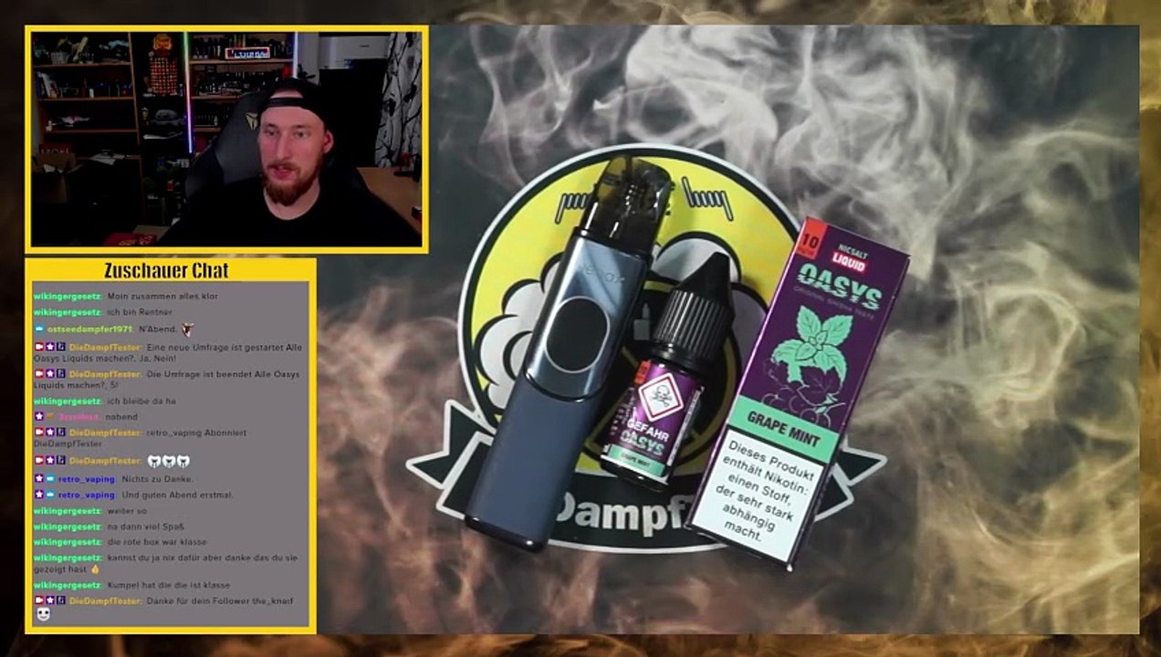 Revoltage Oasys Grape Mint Liquid Geschmackstest