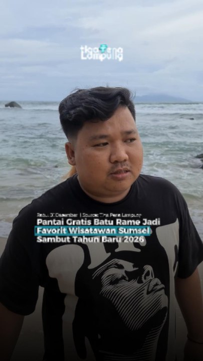 Pantai Gratis Batu Rame Jadi Favorit Wisatawan Sumsel Sambut Tahun Baru 2026