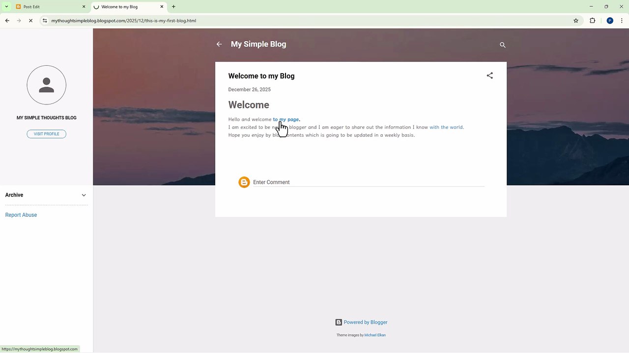 Blogger 7 Adding Hyperlinks in Text