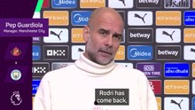 'Maybe he can play a few minutes' - Guardiola on Rodri's return