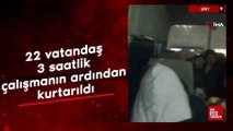 Siirt'te mahsur kalan 22 vatandaş, 3 saatlik çalışmanın ardından kurtarıldı