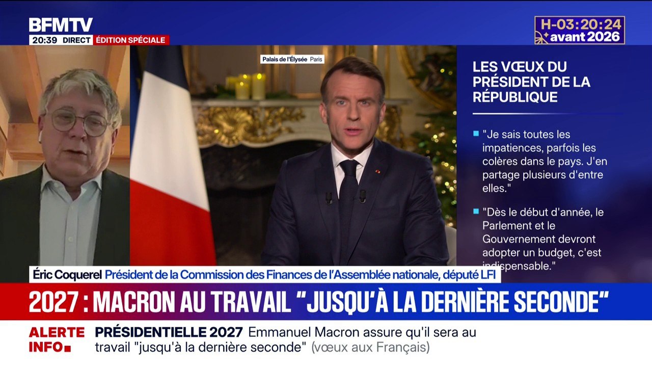 Vœux 2026 d'Emmanuel Macron: "Ce sont des vœux qui ne servent à rien, c'était déjà un peu le cas l'an dernier", réagit Éric Coquerel, député LFI