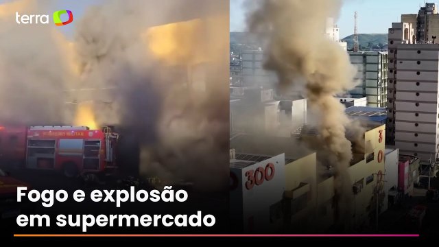 Bombeiros são atingidos por explosão em mercado no Rio Grande do Sul