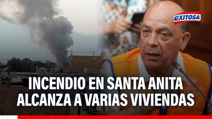 Alerta en Santa Anita: Incendio originado en taller de pirotécnicos alcanza a varias viviendas
