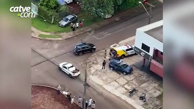 Helicóptero Falcão da PM auxilia a prender homem após roubo de celular em Cascavel