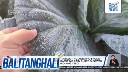 Ilang pananim, muling nabalot ng andap o frost; mga magsasaka, gumamit ng rain burst o power spray para malusaw agad ang yelo | Balitanghali