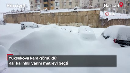 Yüksekova kara gömüldü: Kar kalınlığı yarım metreyi geçti
