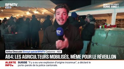 A64: les agriculteurs mobilisés pour le réveillon