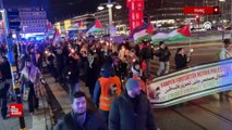 İsveç’te yüzlerce kişi Filistin’e destek gösterisi yaptı