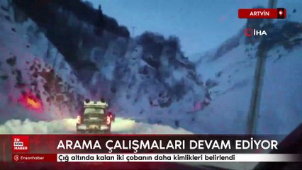 Artvin'de çığ altında kalanları arama çalışmaları devam ediyor