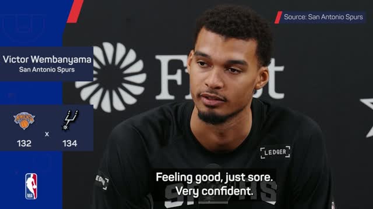 Wembanyama confident despite hyperextending knee in Spurs' win
