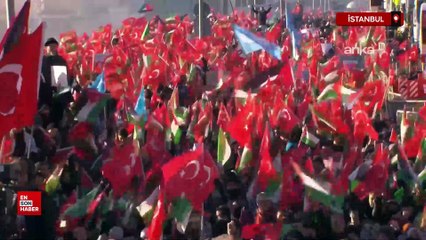 Galata Köprüsü'nde Filistin için toplandılar: 520 bin kişi tek yürek oldu