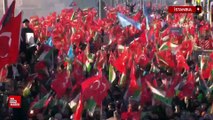 Galata Köprüsü'nde Filistin için toplandılar: 520 bin kişi tek yürek oldu