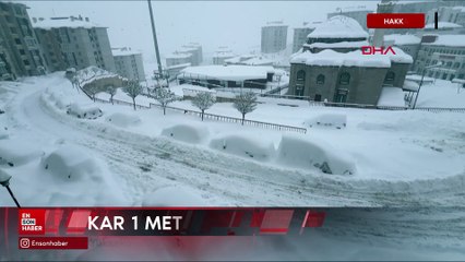 Hakkari Yüksekova'da kar 1 metreyi geçti
