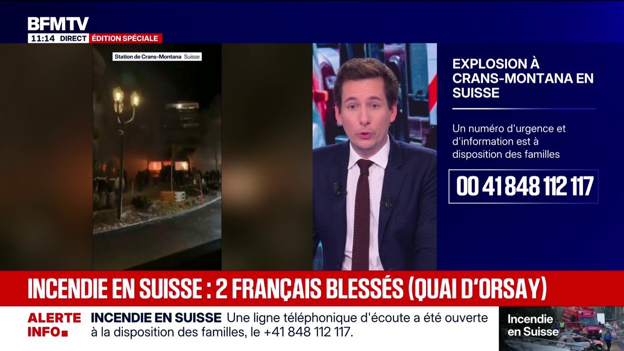 Incendie à Crans-Montana: au moins deux Français parmi les blessés (Quai d'Orsay)