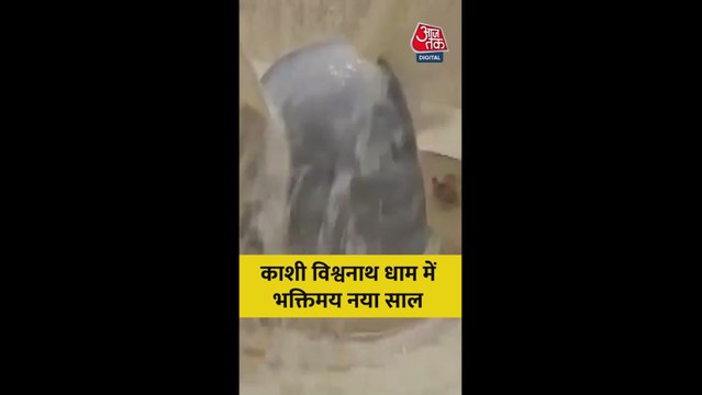 नए साल पर काशी विश्वनाथ मंदिर में दुग्धाभिषेक