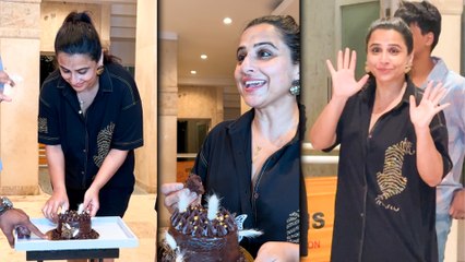 Parineeta Girl Vidya Balan Celebrates Her 47th B'day With Paps! Cake Cutting!