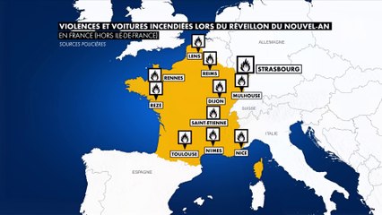 Réveillon du Nouvel An : des débordements constatés dans plusieurs endroits de l’Hexagone