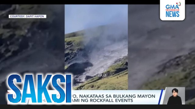 Alert level 2, nakataas sa Bulkang Mayon dahil sa pagdami ng rockfall events | Saksi