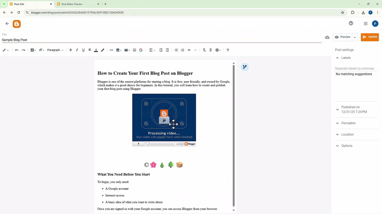 Blogger 10 Add Video Files
