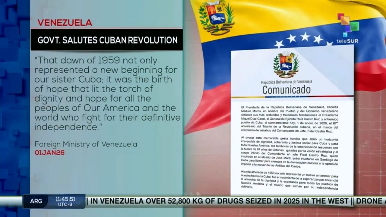 Venezuelan govt. salutes Cuban revolution