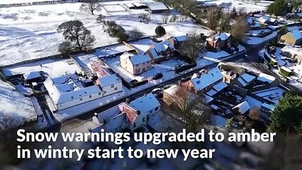 Snow warnings upgraded to amber in wintry start to new year