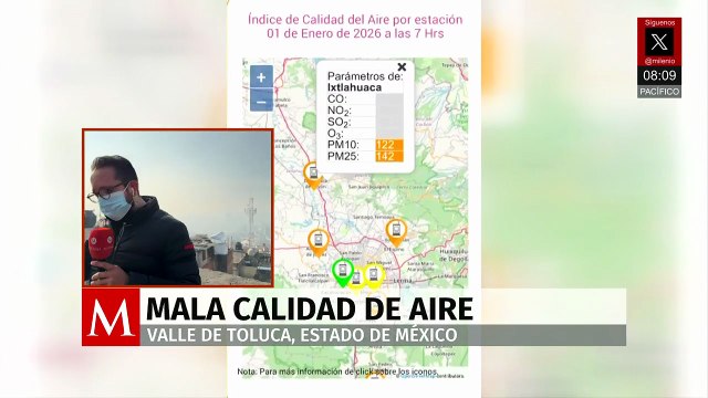 Valle de Toluca inicia 2026 con mala calidad del aire