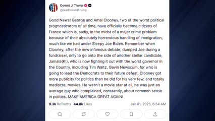 트럼프, 조지 클루니 프랑스 국적 취득에 "굿 뉴스" / YTN