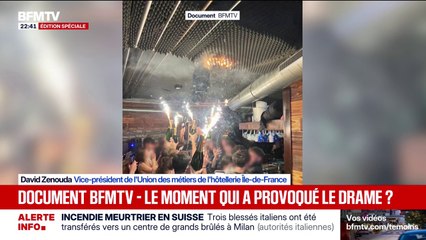 "Cette issue de secours unique, elle interroge", déclare David Zenouda, vice-président de l’Union des métiers de l’hôtellerie d’Île-de-France, à propos de l’agencement du bar de Crans-Montana, où s’est produit l’incendie mortel