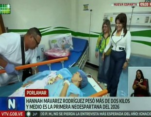 Nueva Esparta | La gobernadora Marisel Velásquez dio la bienvenida a la 1° bebé del año 2026