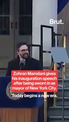 Zohran Mamdani speaks after being sworn in as mayor of New York City