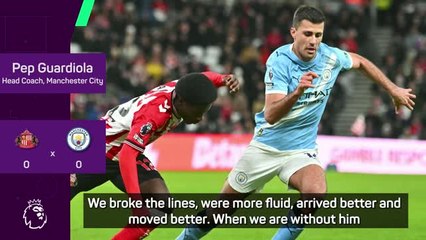Rodri immediately made City better v Sunderland - Guardiola