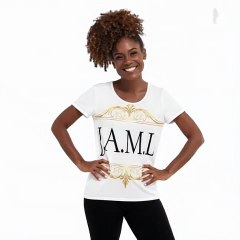 Camiseta técnica blanca para mujer – colección J.A.M.L