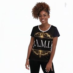 Camiseta técnica negra para mujer – colección J.A.M.L